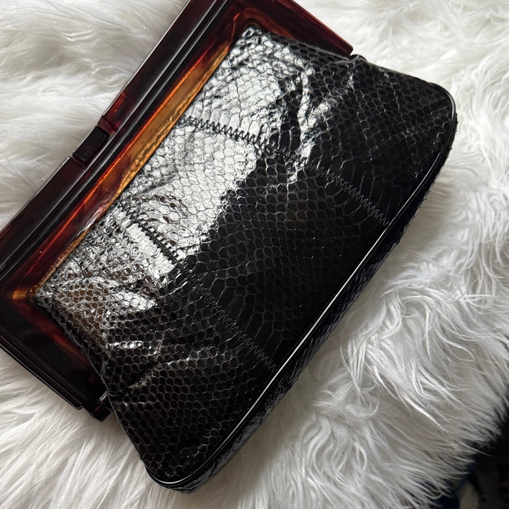 Luxurious Black Snakeskin Clutch